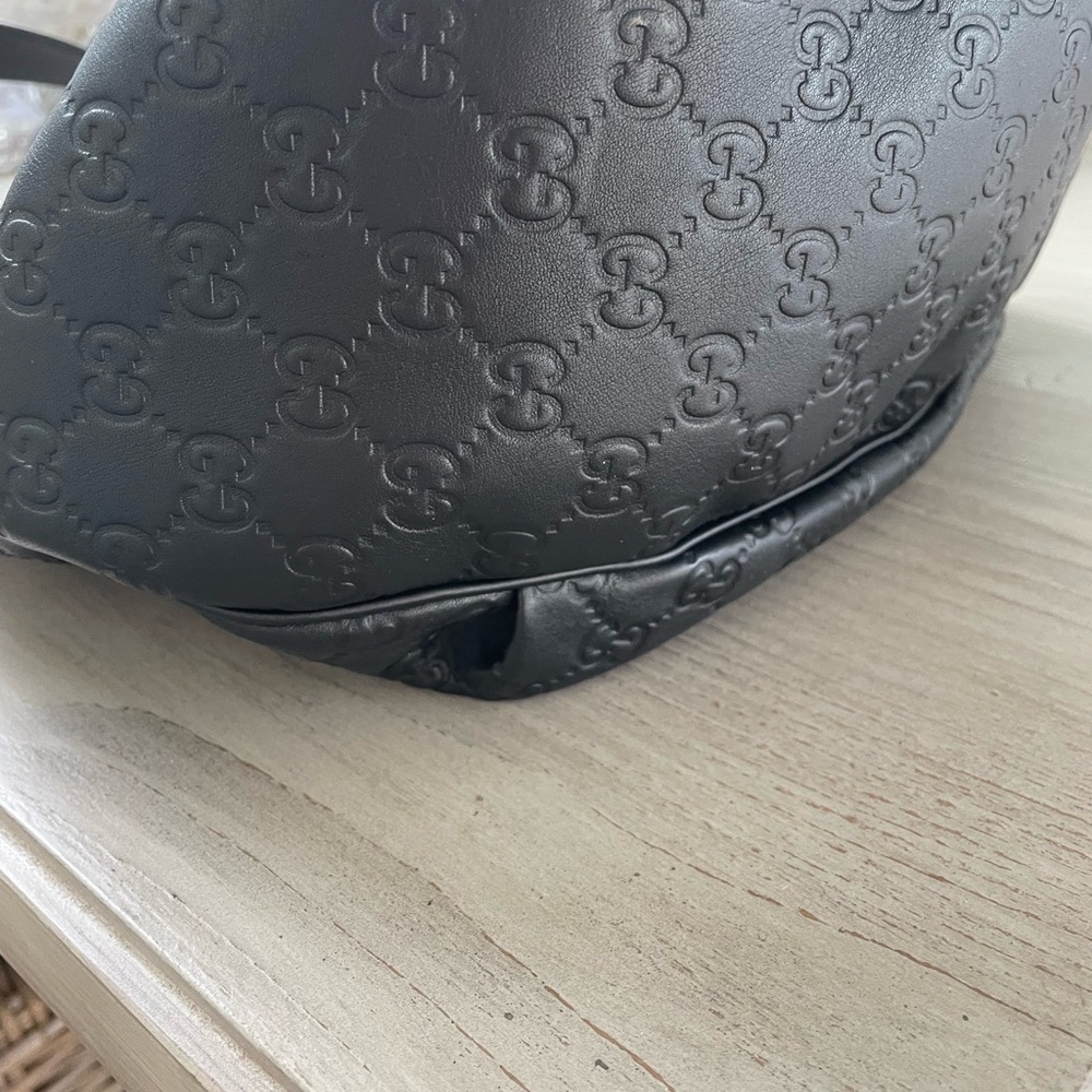 Gucci Black Embossed GG Tassel Hobo Bag - Picture 8 of 13